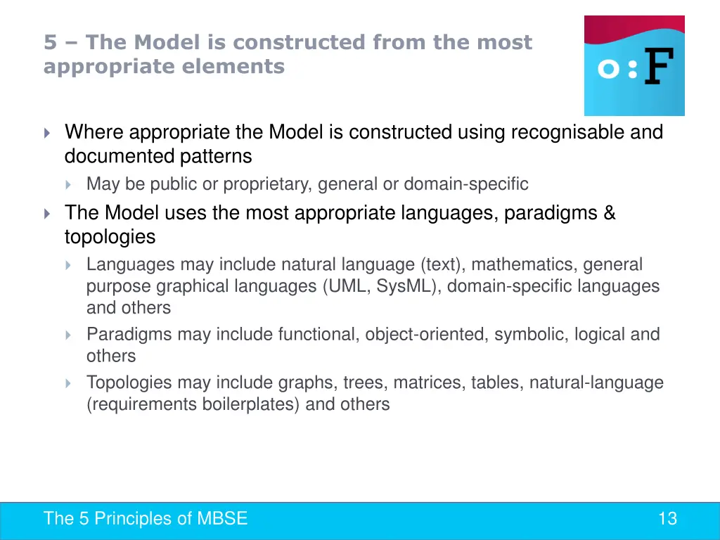 5 the model is constructed from the most