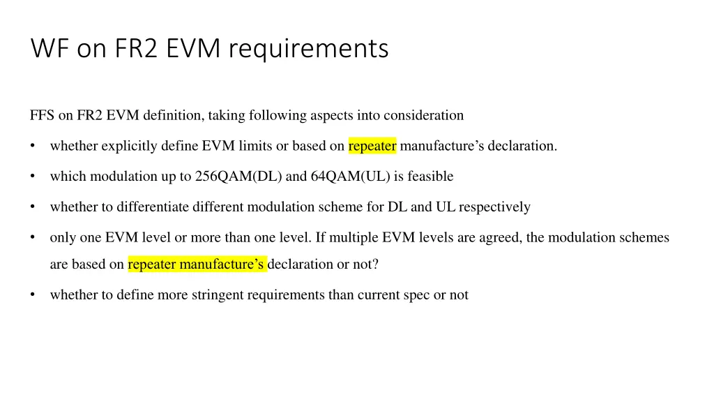 wf on fr2 evm requirements