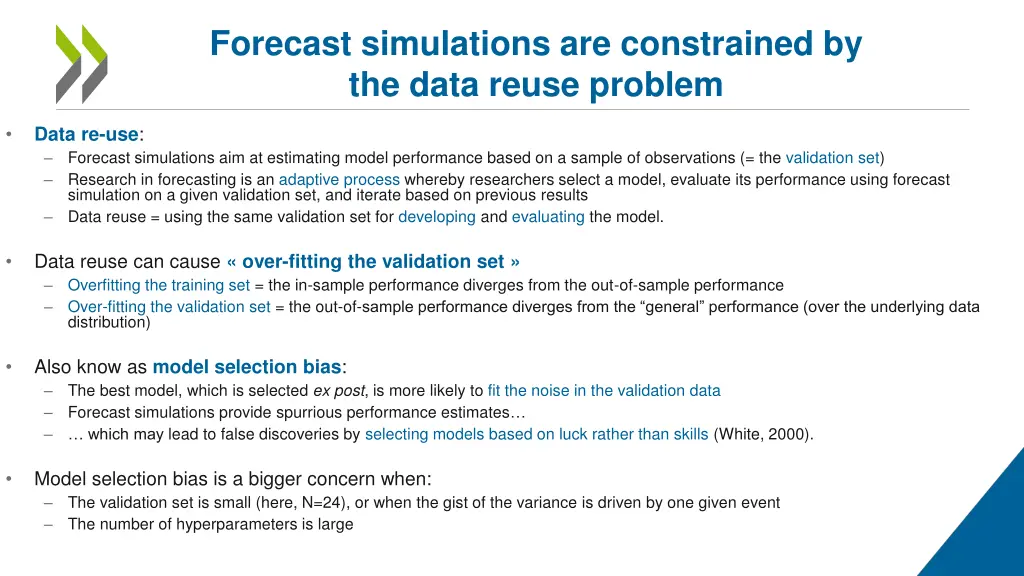 forecast simulations are constrained by the data