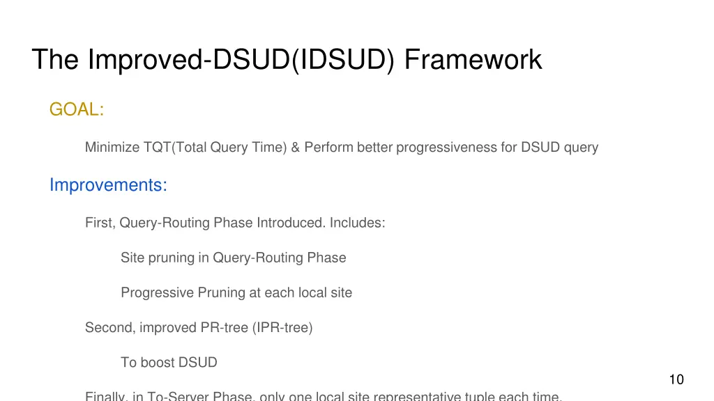 the improved dsud idsud framework