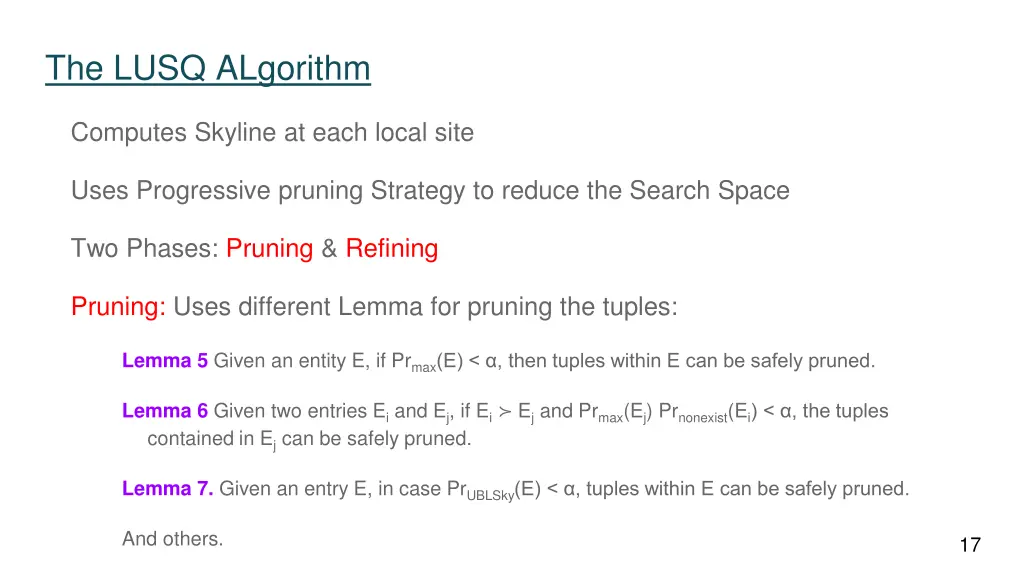 the lusq algorithm
