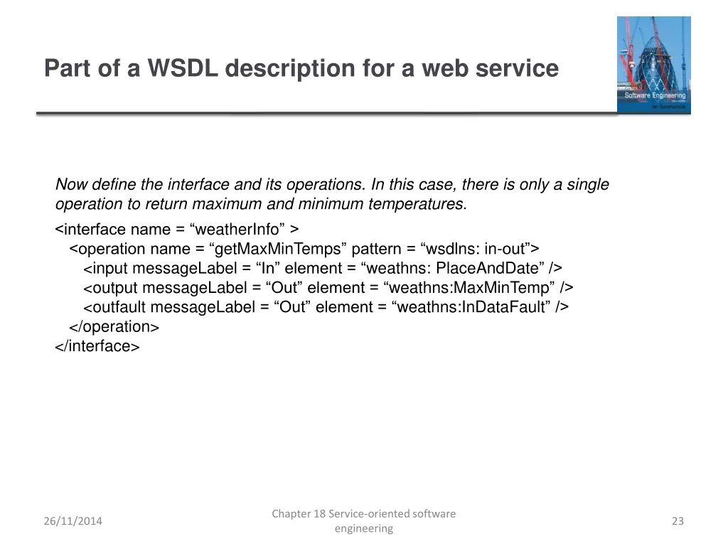 part of a wsdl description for a web service 1