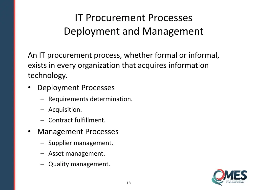 it procurement processes deployment and management