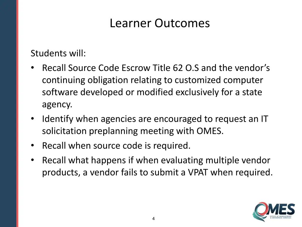 learner outcomes 1