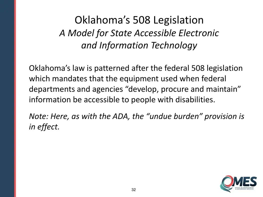 oklahoma s 508 legislation a model for state 1