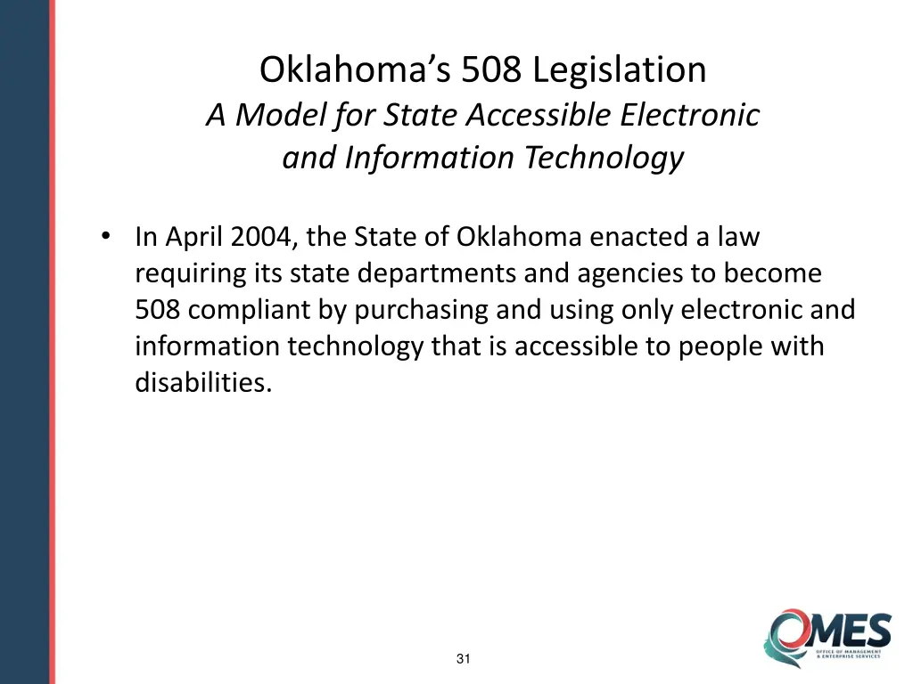 oklahoma s 508 legislation a model for state