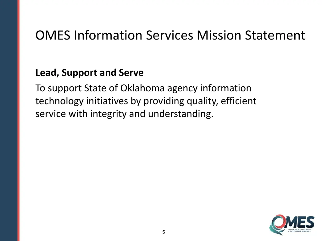 omes information services mission statement