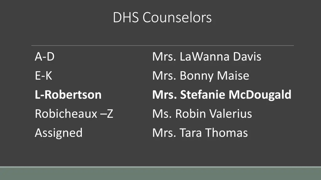dhs counselors