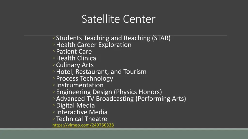 satellite center