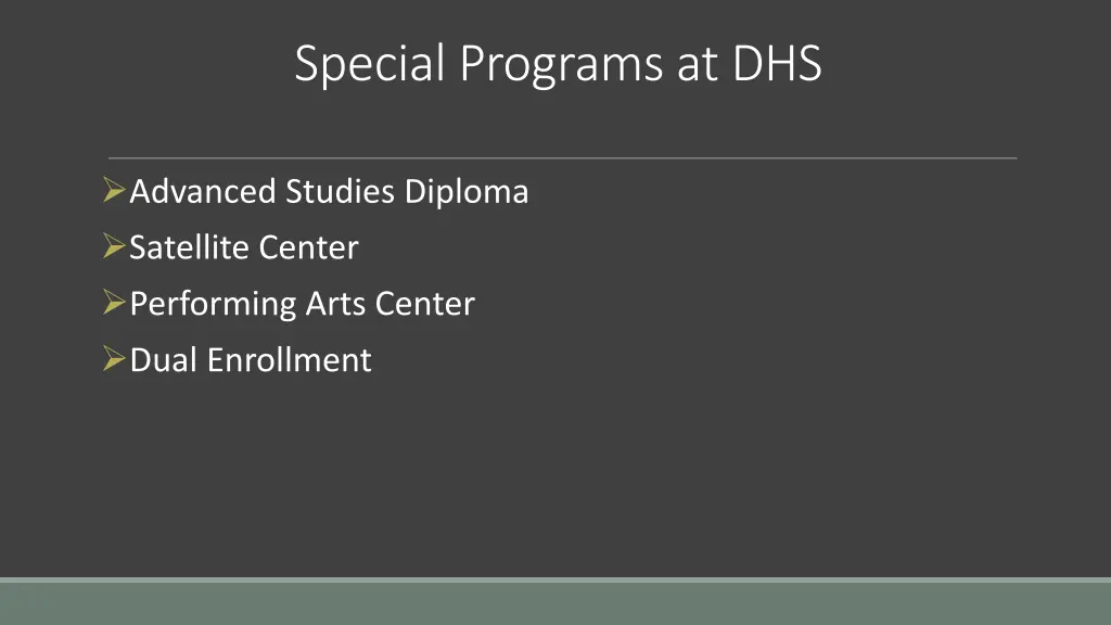 special programs at dhs