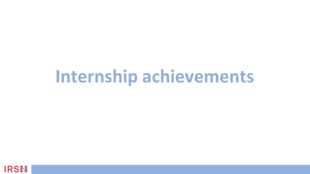 internship achievements