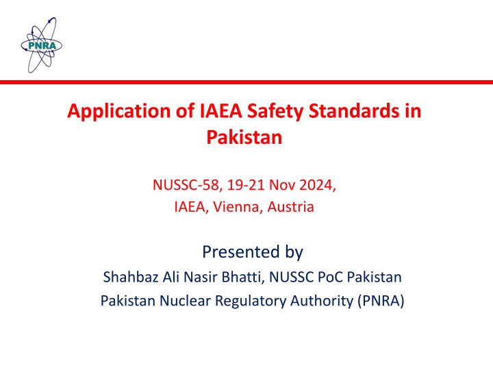 application of iaea safety standards in pakistan