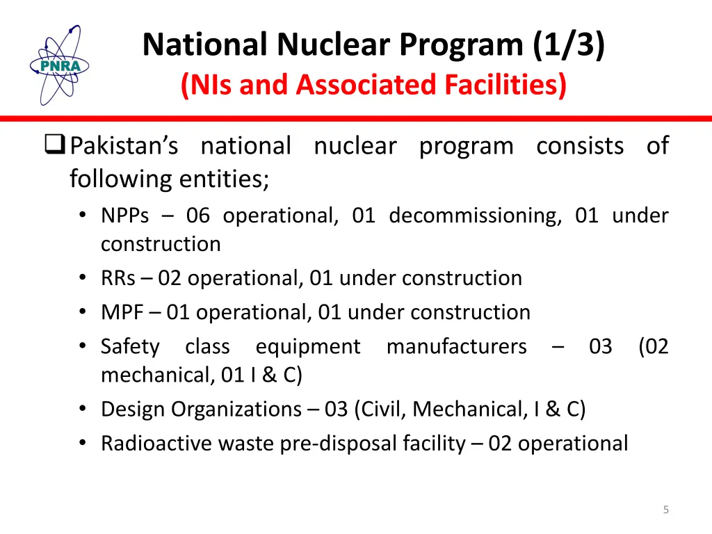 national nuclear program 1 3 nis and associated