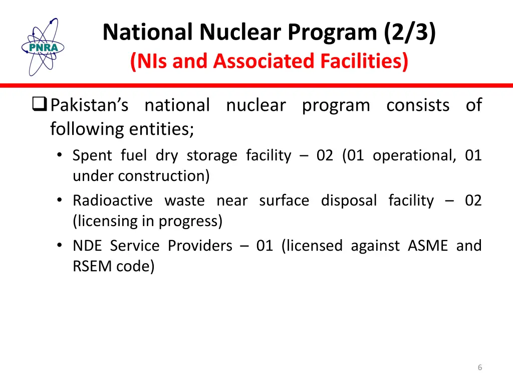national nuclear program 2 3 nis and associated
