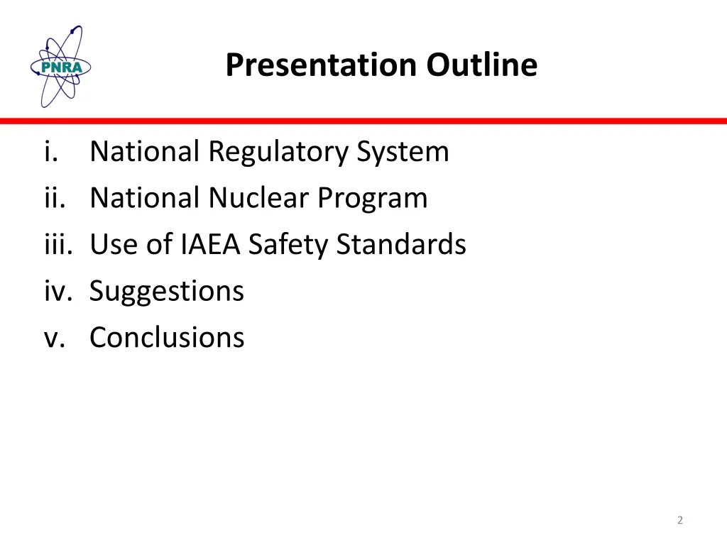 presentation outline