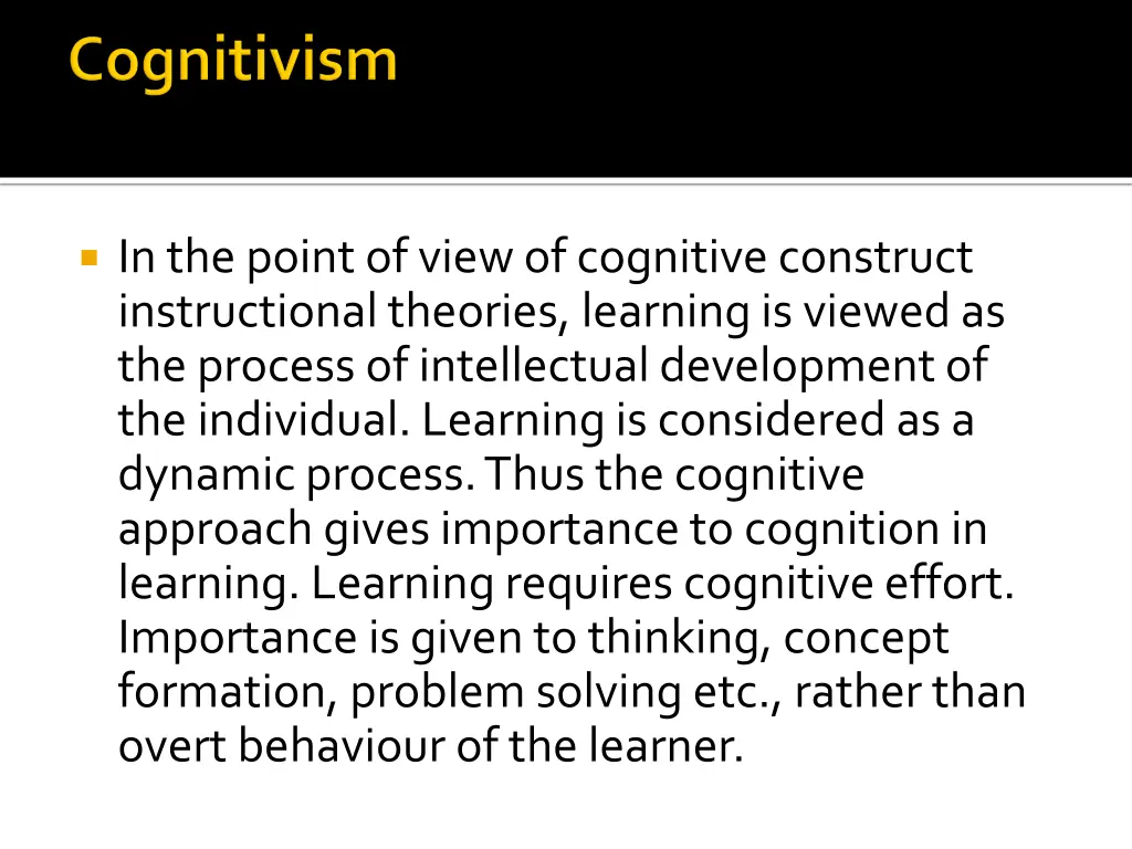 in the point of view of cognitive construct