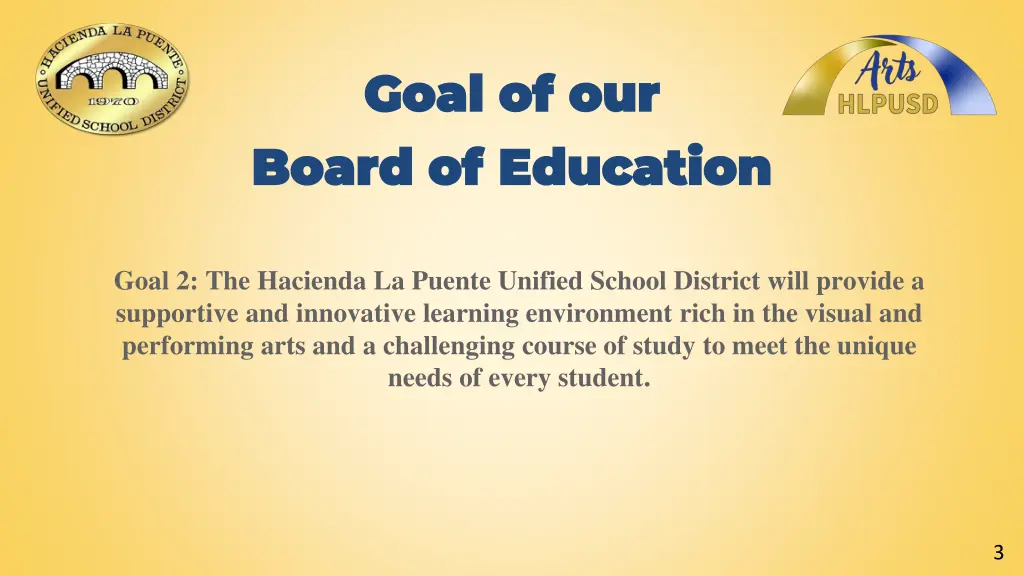 goal of our goal of our board of education board