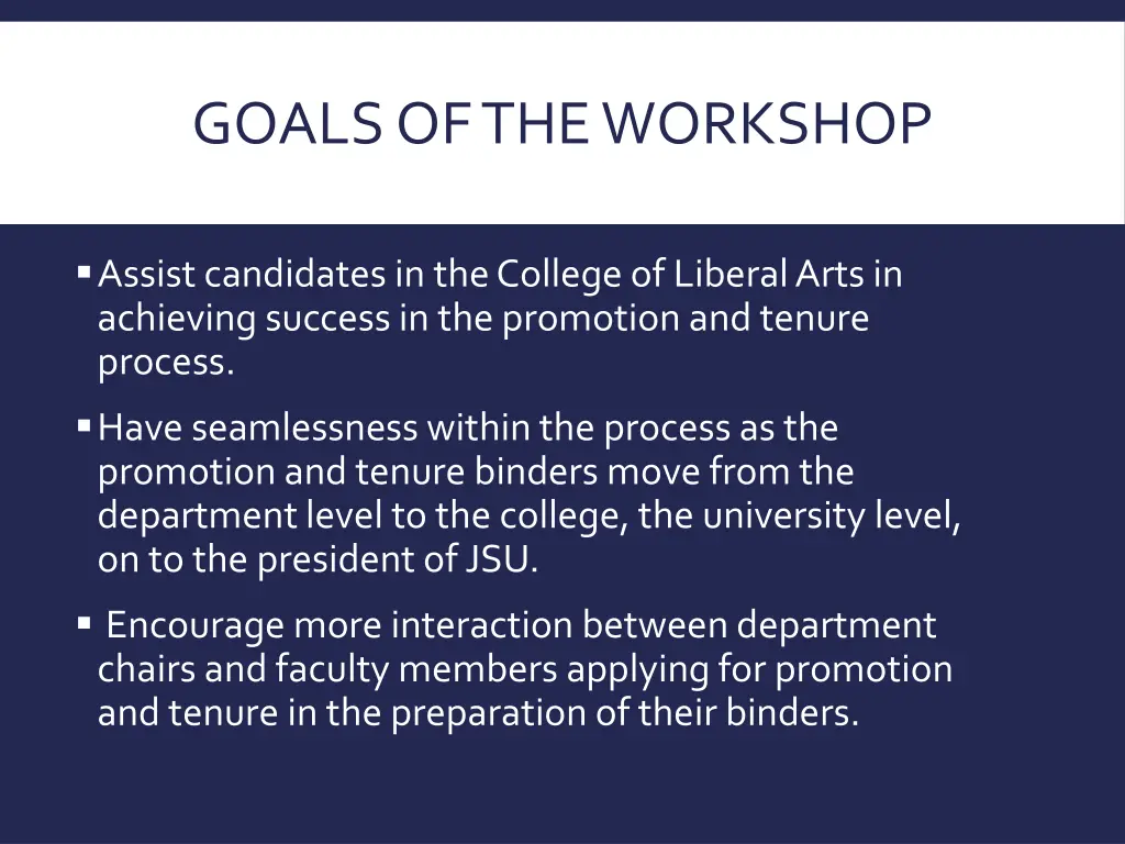 goals of the workshop 2
