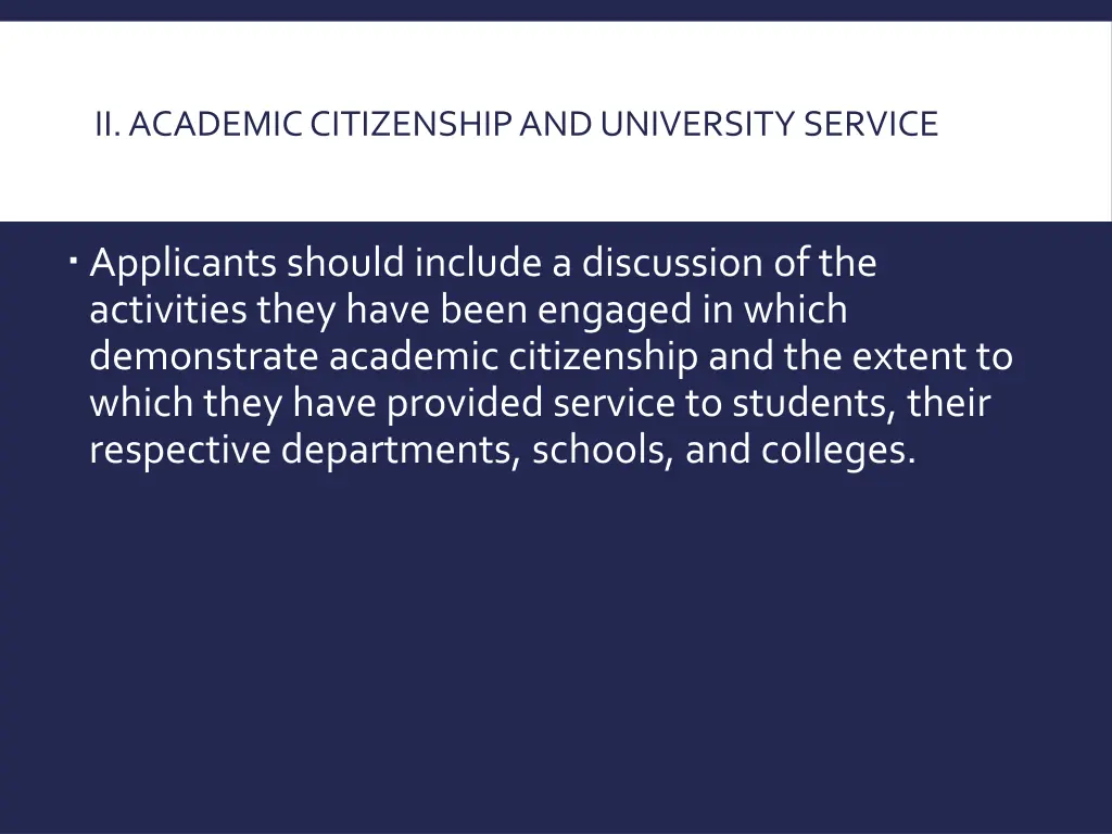 ii academic citizenship and university service