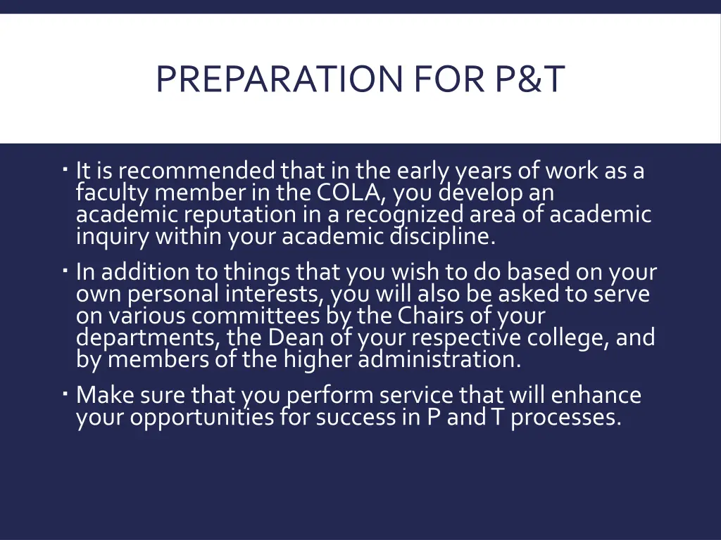 preparation for p t 1