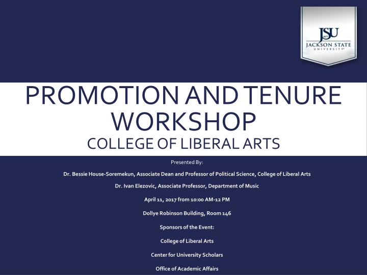 promotion and tenure workshop college of liberal