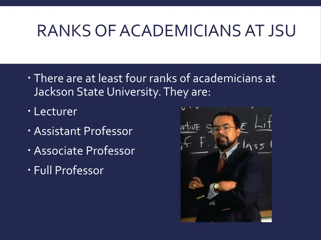 ranks of academicians at jsu