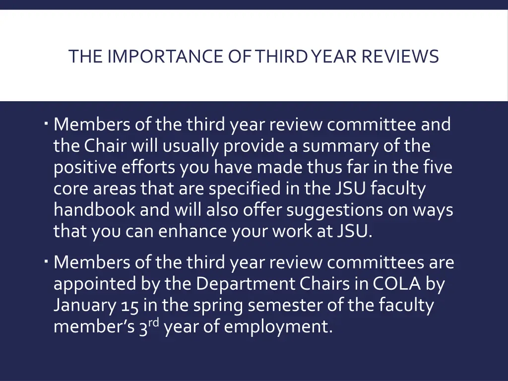 the importance of third year reviews 2