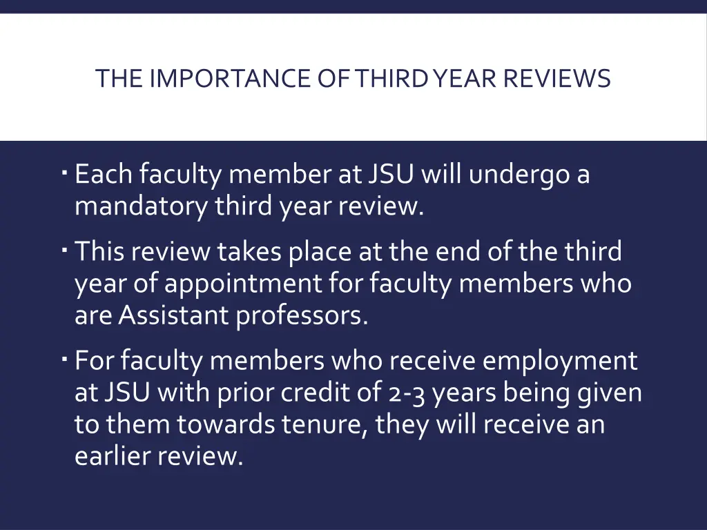 the importance of third year reviews