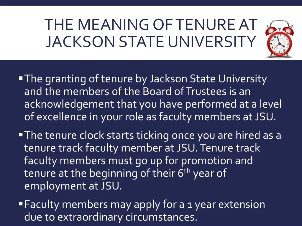 the meaning of tenure at jackson state university 1