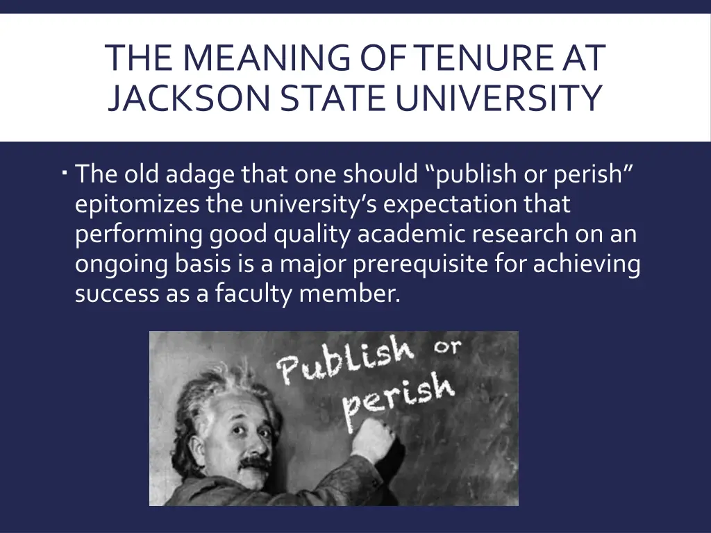 the meaning of tenure at jackson state university