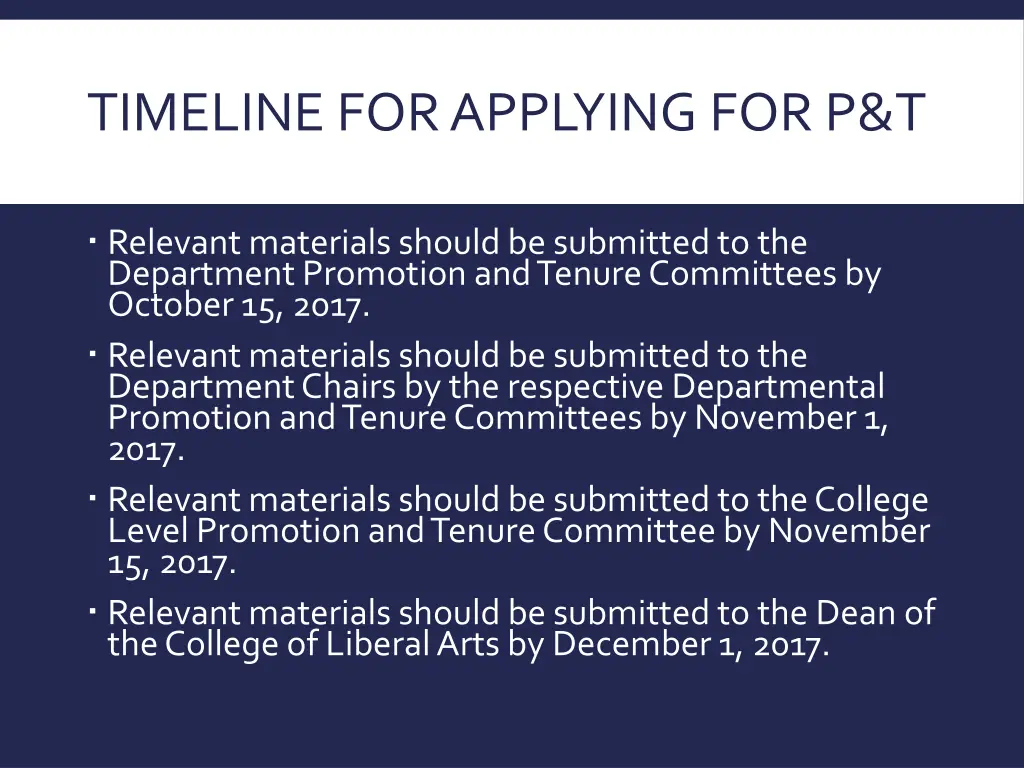timeline for applying for p t