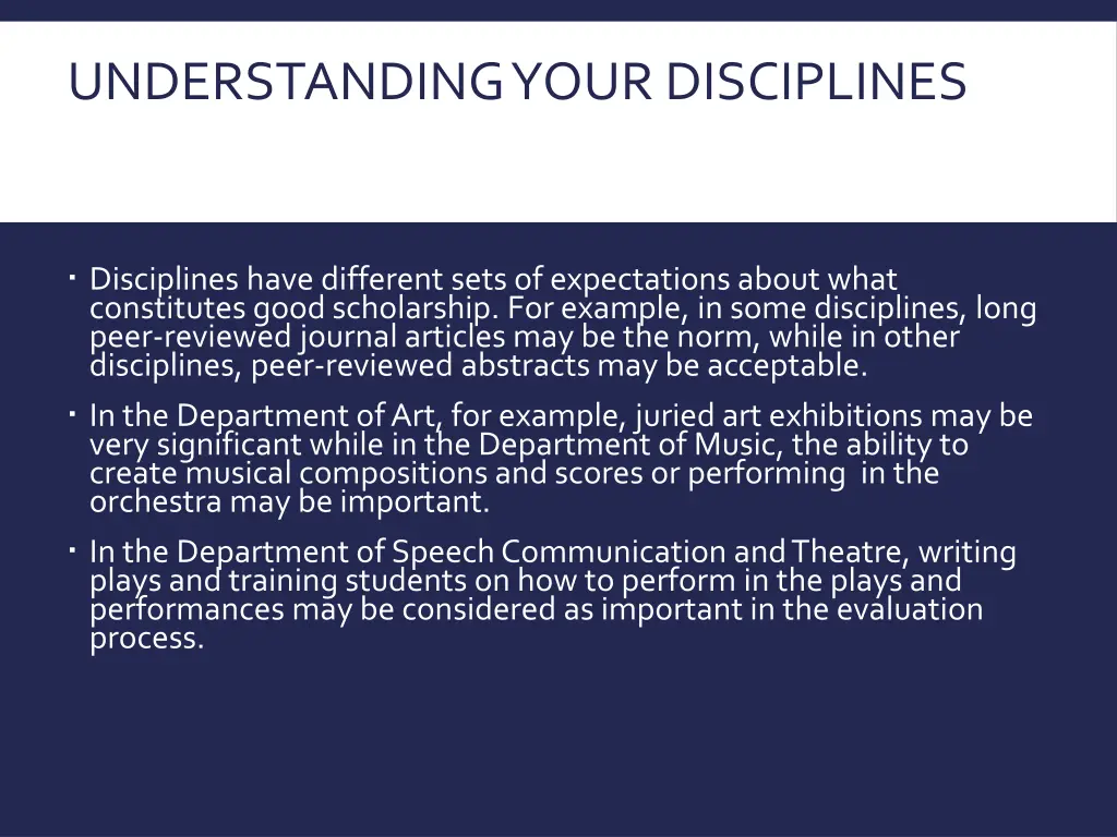 understanding your disciplines 2