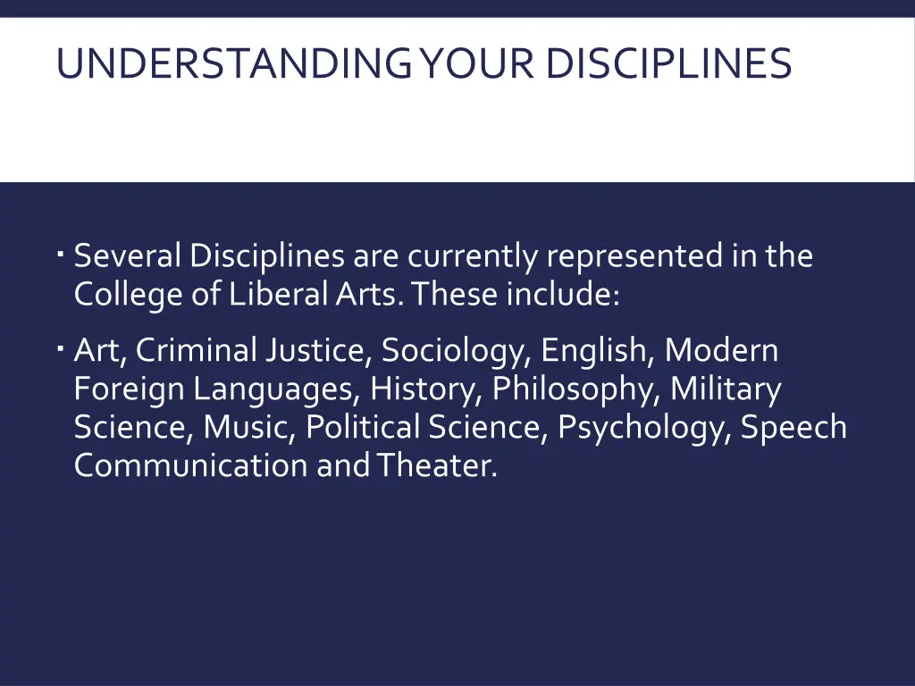 understanding your disciplines