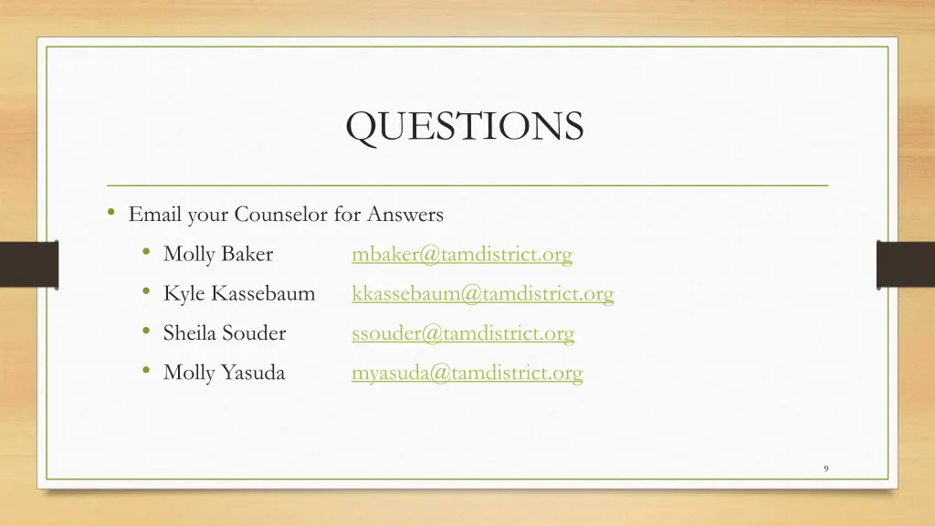 questions