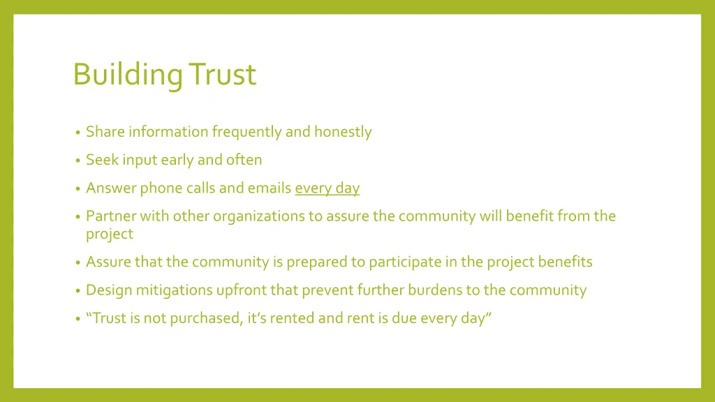 building trust