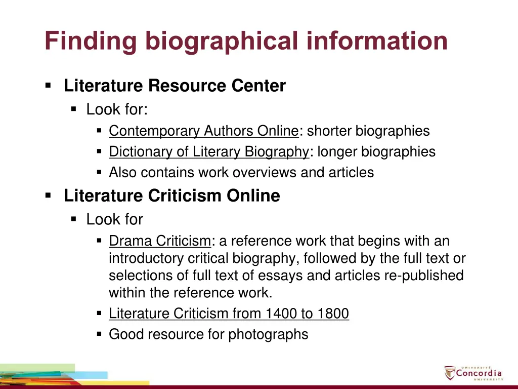 finding biographical information