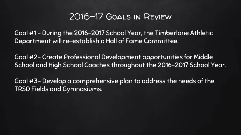 2016 17 goals in review 2