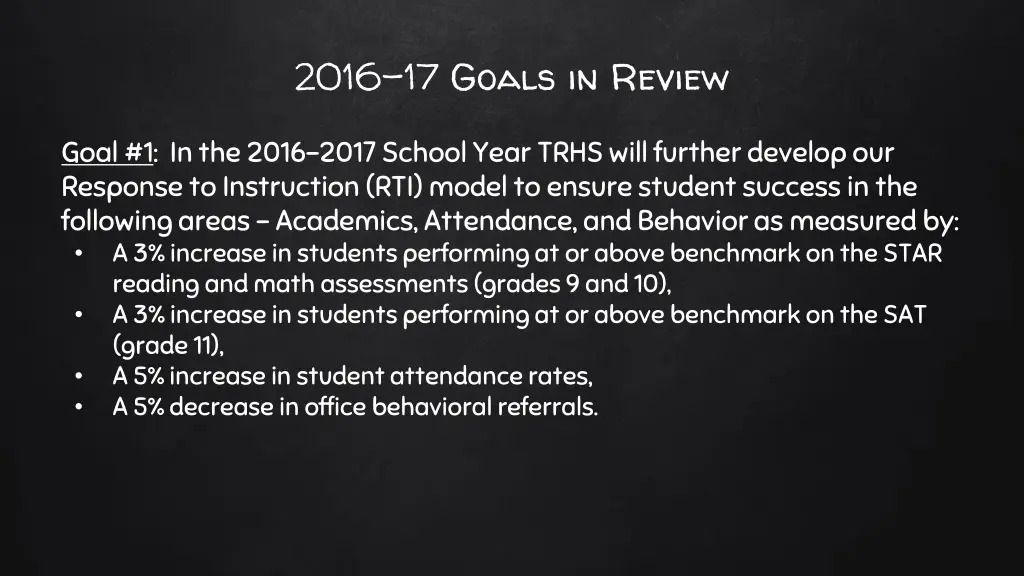 2016 17 goals in review