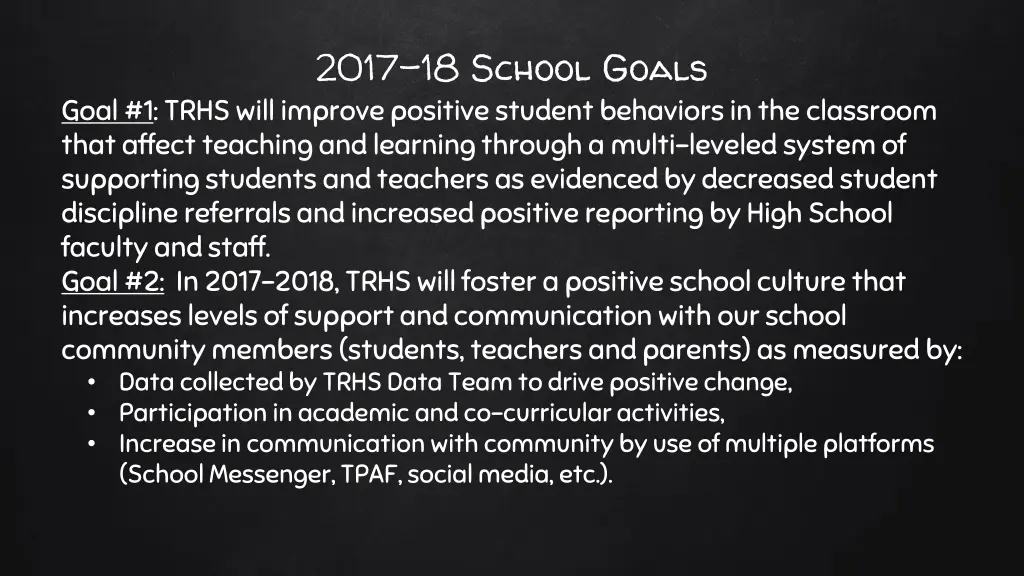 2017 18 school goals