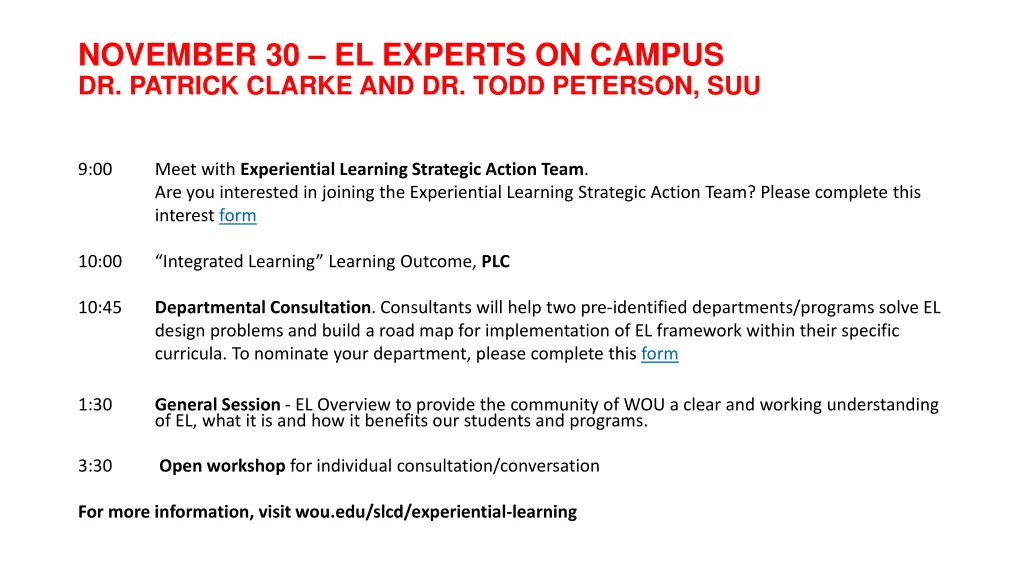 november 30 el experts on campus dr patrick