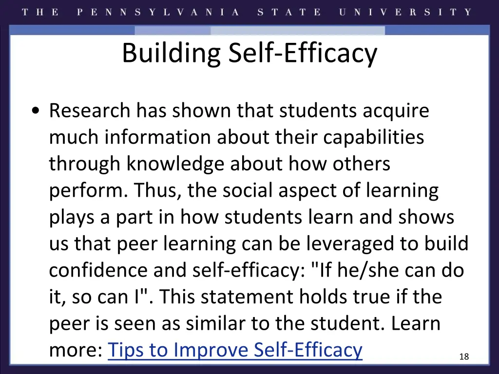 building self efficacy