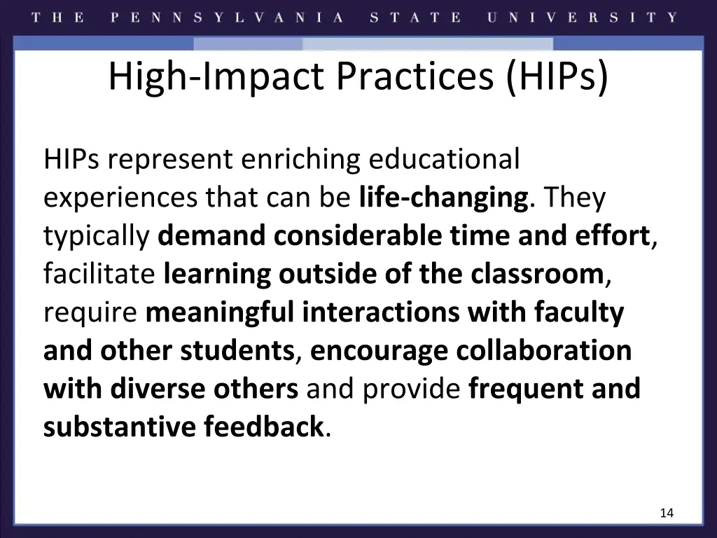 high impact practices hips