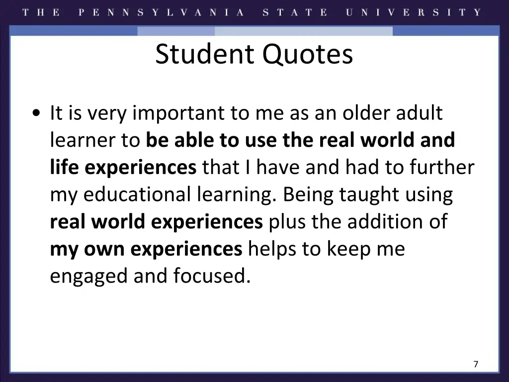 student quotes