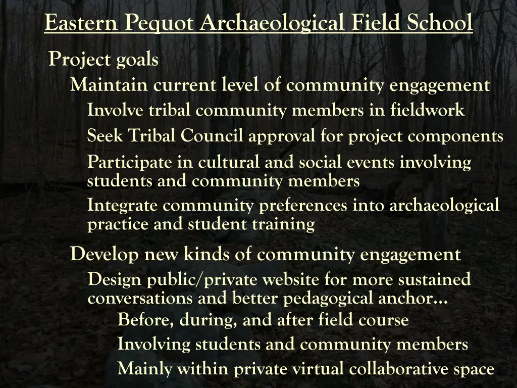 eastern pequot archaeological field school 4