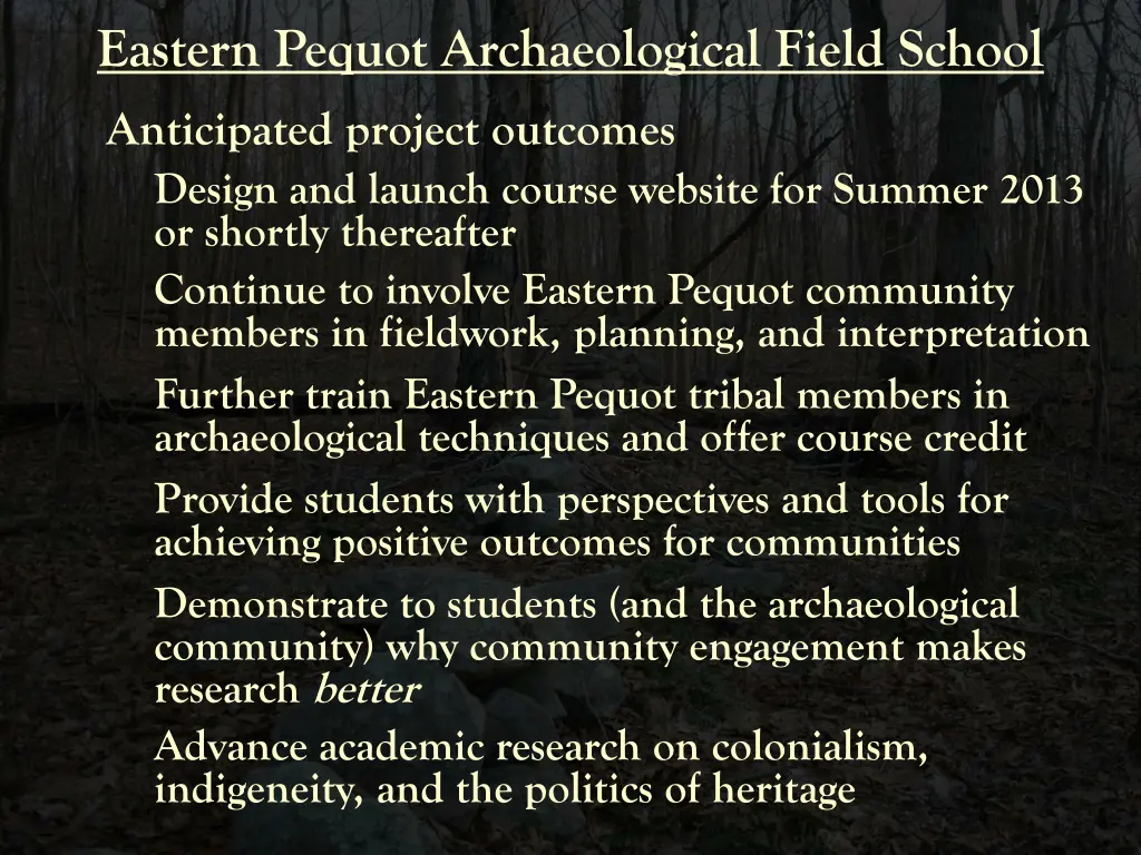 eastern pequot archaeological field school 5