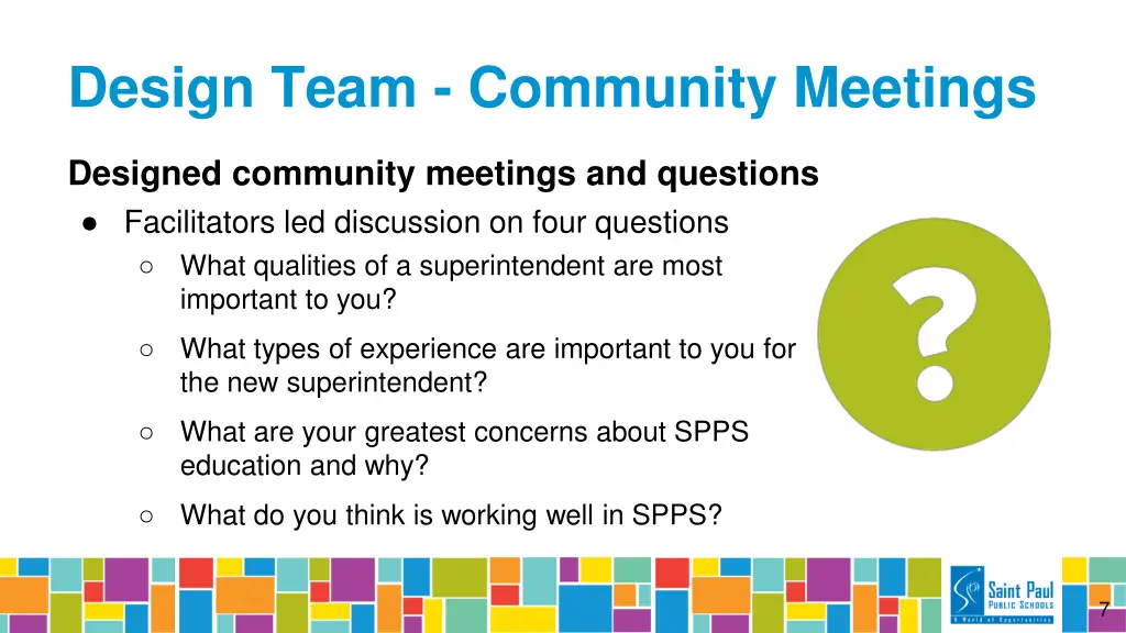 design team community meetings