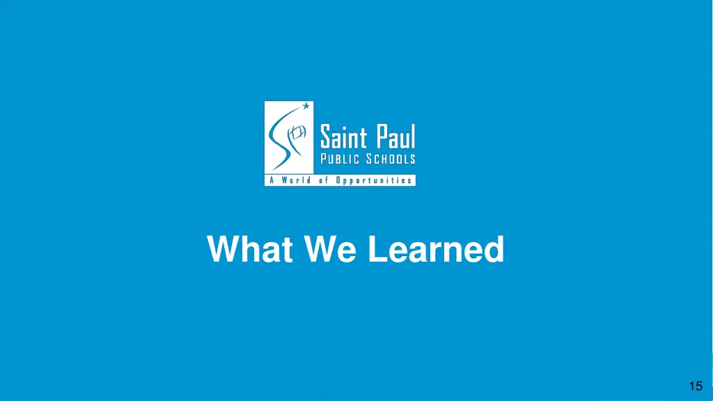 what we learned