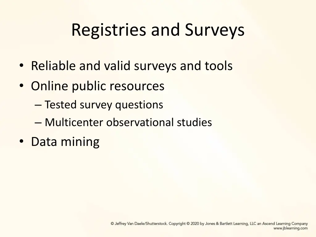 registries and surveys