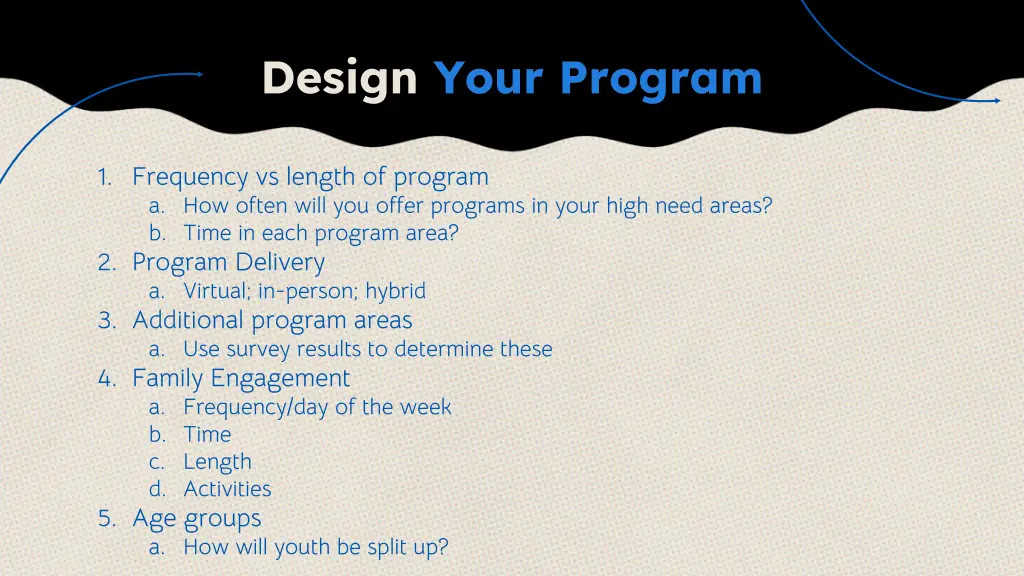 design your program