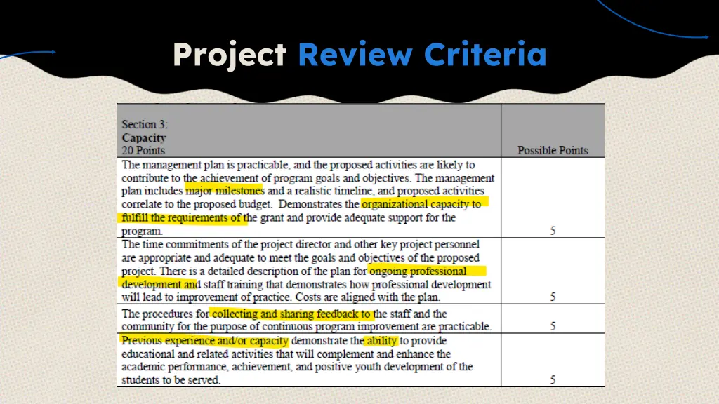 project review criteria 1